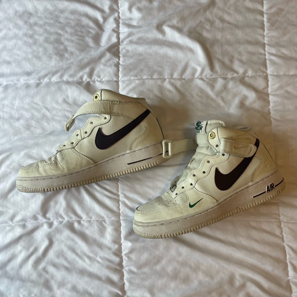 Nike Cream and Black High-Top Sneakers